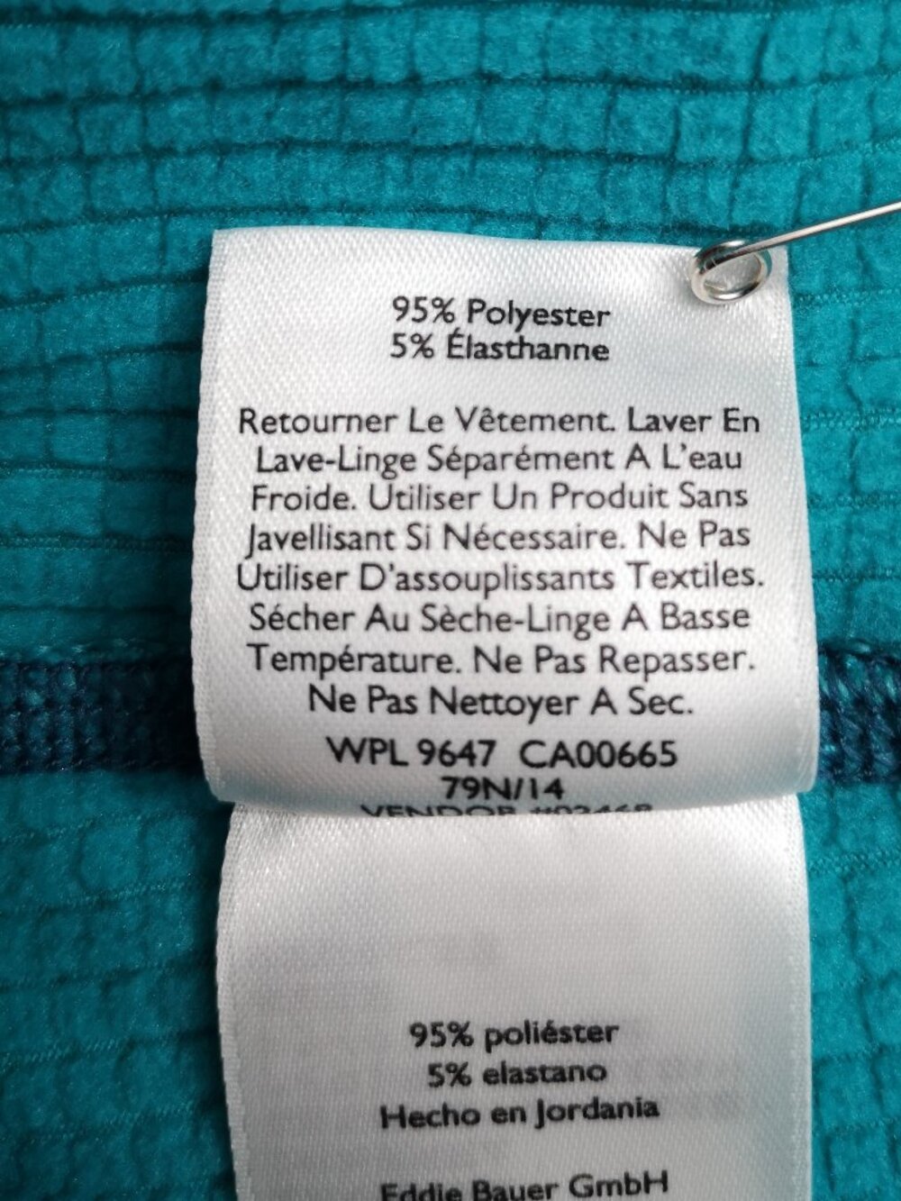 Eddie Bauer Assent Ladies Size Large Teal w/ Navy Fleece Lined Free Heat Polo - Picture 8 of 15